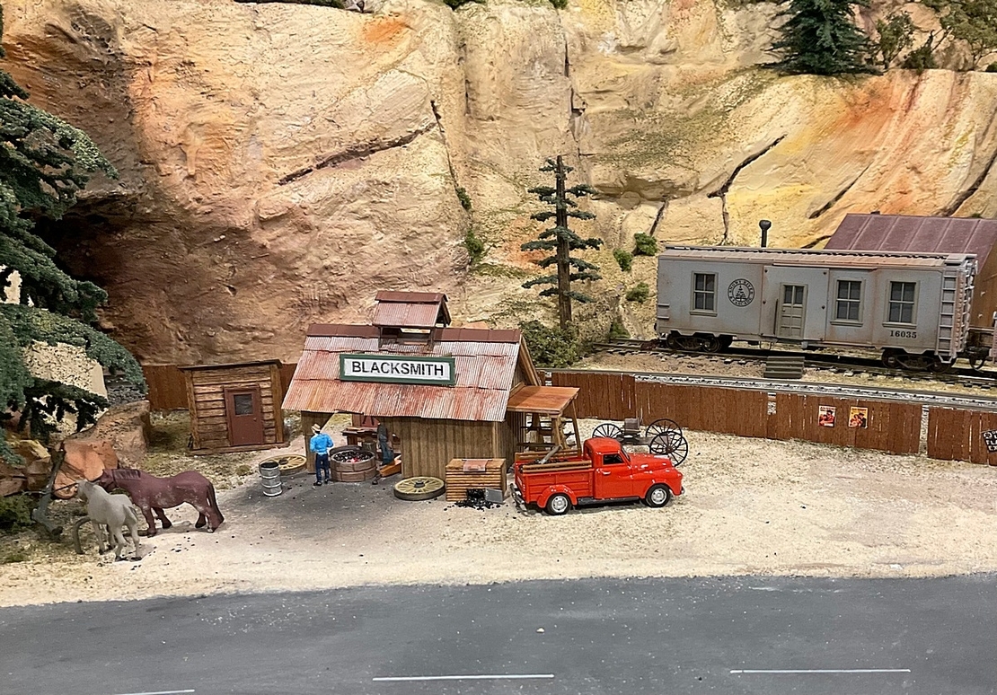 Newly reconstructed blacksmith's shop.